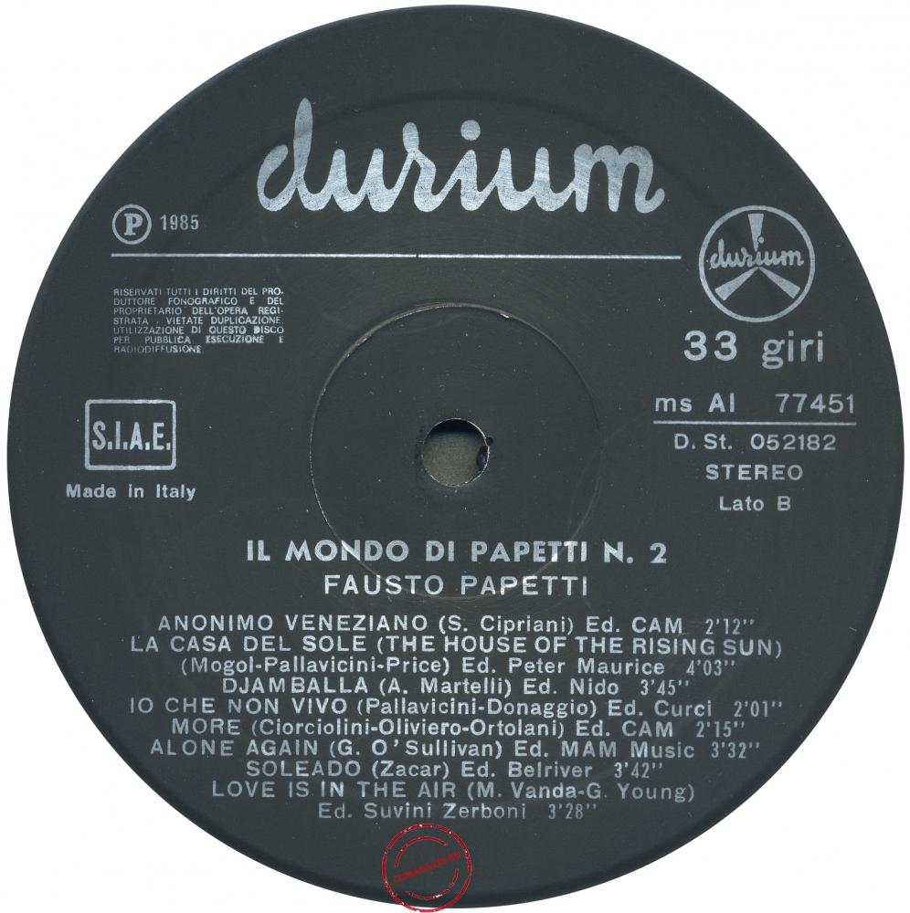 Оцифровка винила: Fausto Papetti (1985) Il Mondo Di Papetti № 2