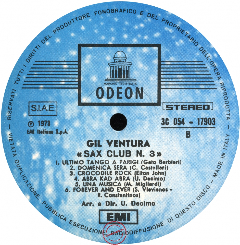 Оцифровка винила: Gil Ventura (1973) Sax Club Number 3