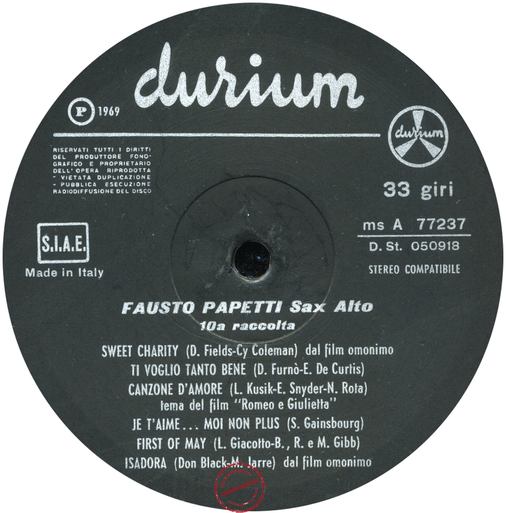 Оцифровка винила: Fausto Papetti (1969) 10a Raccolta