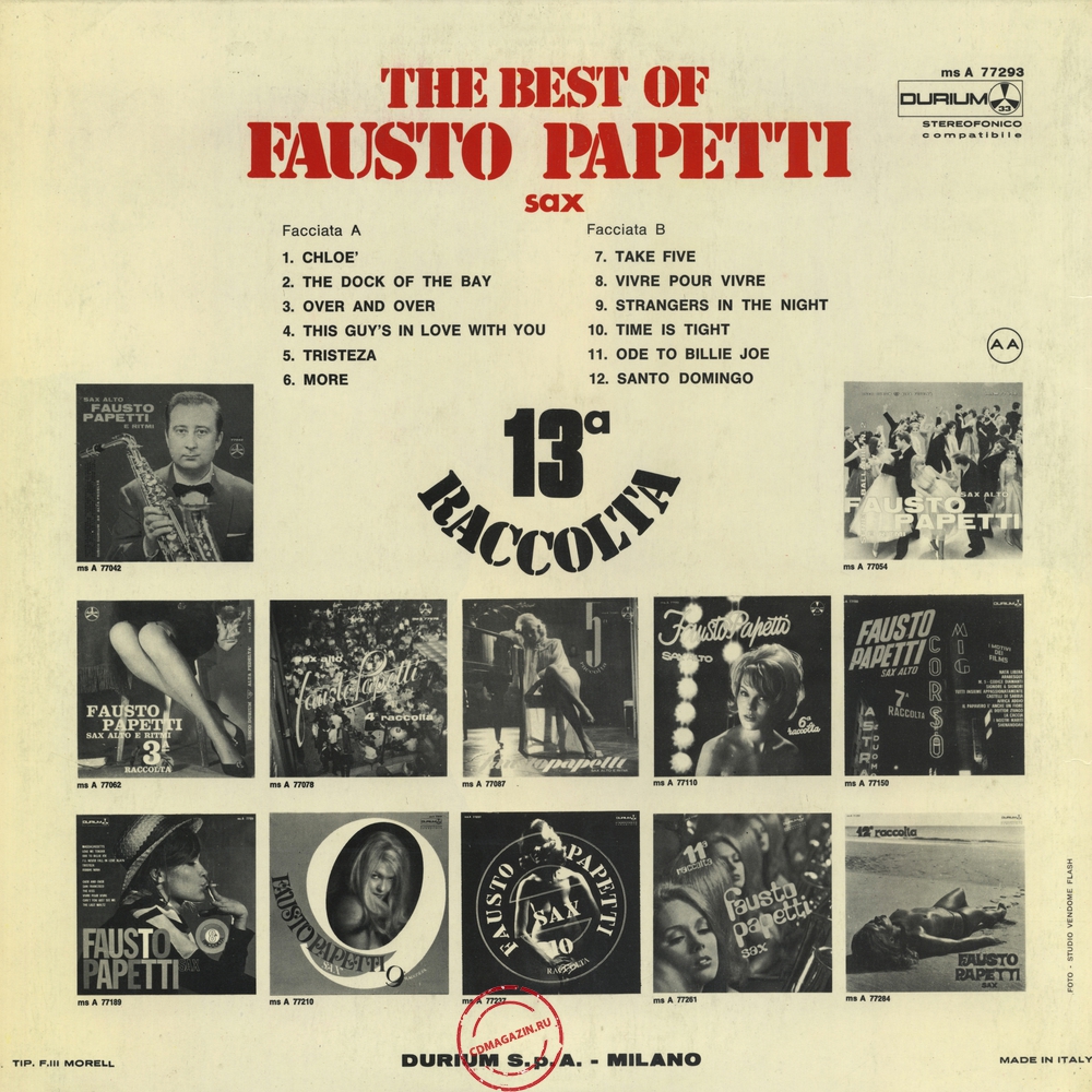 Оцифровка винила: Fausto Papetti (1972) 13a Raccolta