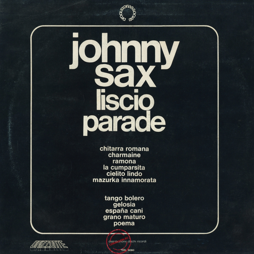 Оцифровка винила: Johnny Sax (1973) Liscio Parade