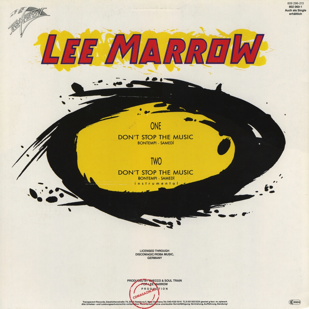 Оцифровка винила: Lee Marrow (1987) Don't Stop The Music