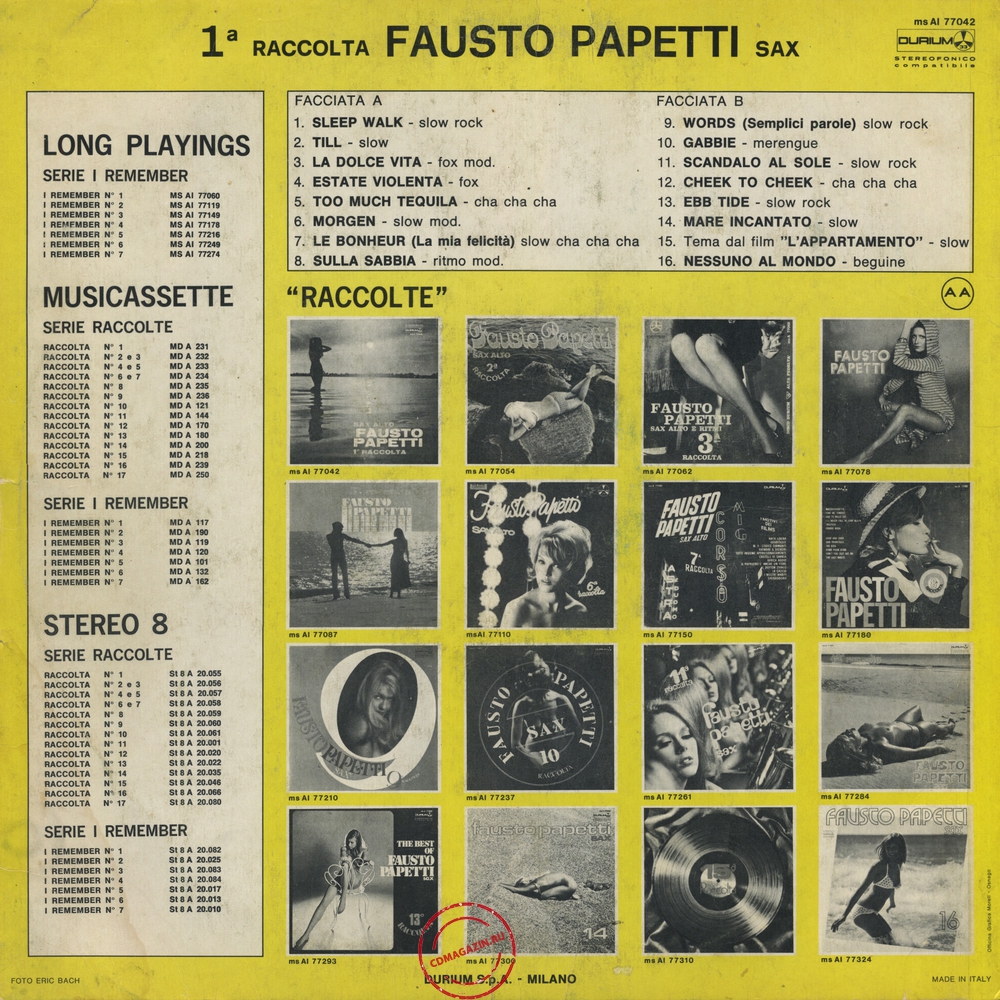 Оцифровка винила: Fausto Papetti (1960) 1a Raccolta