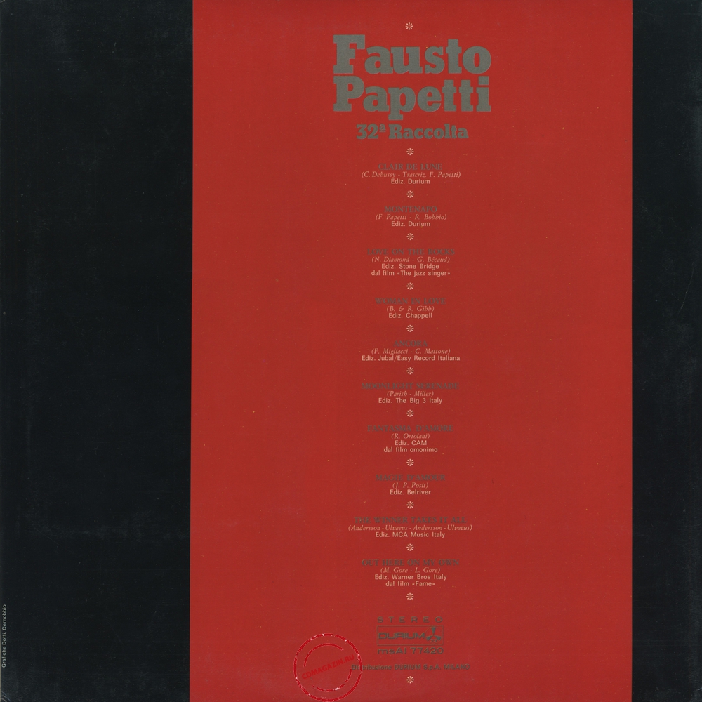 Оцифровка винила: Fausto Papetti (1981) 32a Raccolta