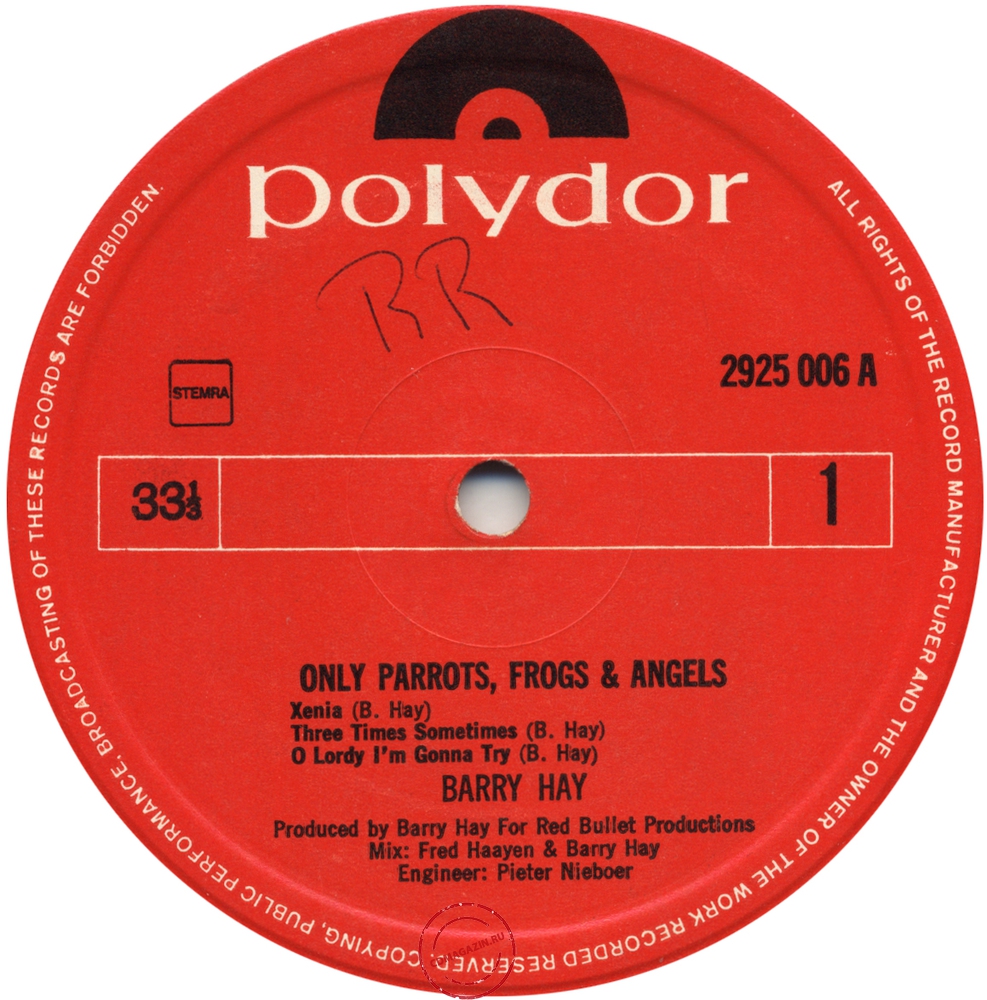 Оцифровка винила: Barry Hay (1972) Only Parrots, Frogs And Angels Оцифровка винила: Barry Hay (1972) Only Parrots, Frogs And Angels