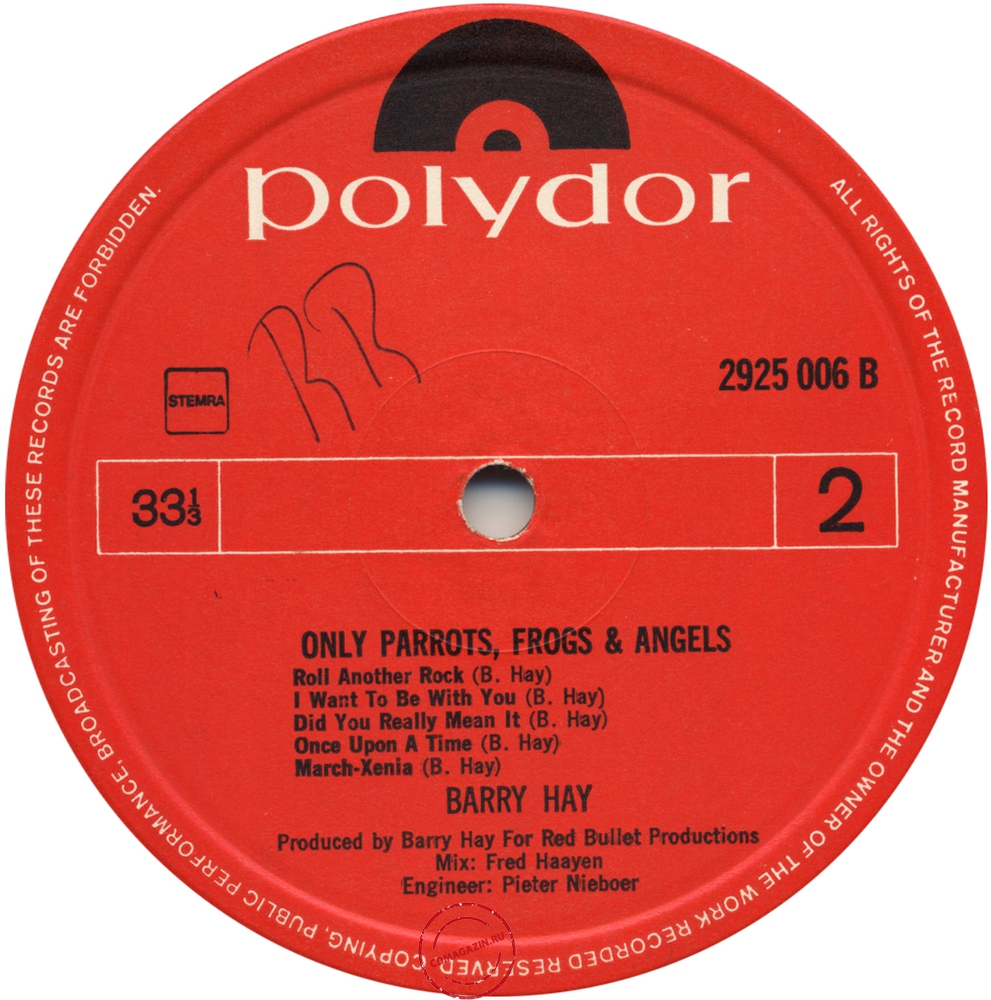 Оцифровка винила: Barry Hay (1972) Only Parrots, Frogs And Angels Оцифровка винила: Barry Hay (1972) Only Parrots, Frogs And Angels