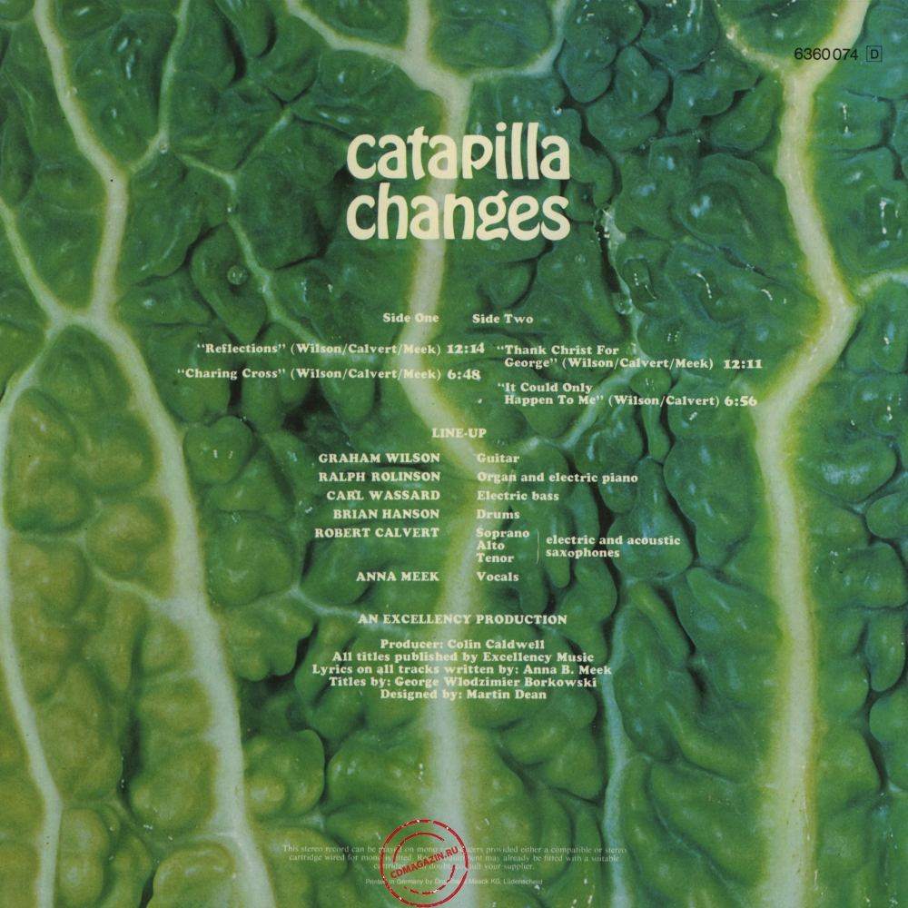 Оцифровка винила: Catapilla (1972) Changes