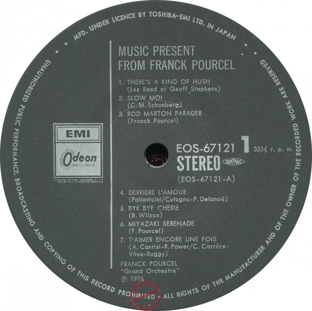Оцифровка винила: Franck Pourcel (1976) Music Present