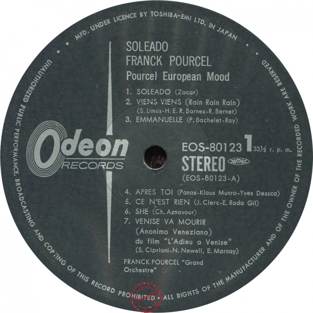Оцифровка винила: Franck Pourcel (1975) Soleado Franck Pourcel