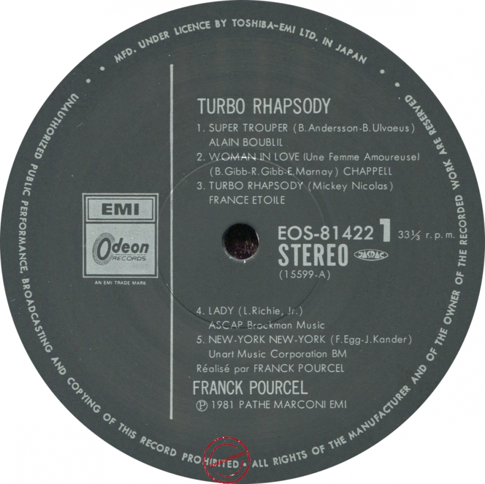 Оцифровка винила: Franck Pourcel (1981) Turbo Rhapsody