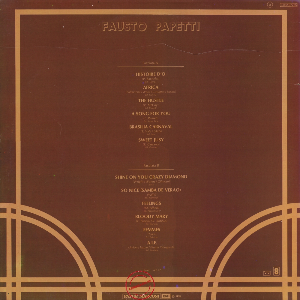 Оцифровка винила: Fausto Papetti (1976) Sexy Slow With Andrea (21a Raccolta)