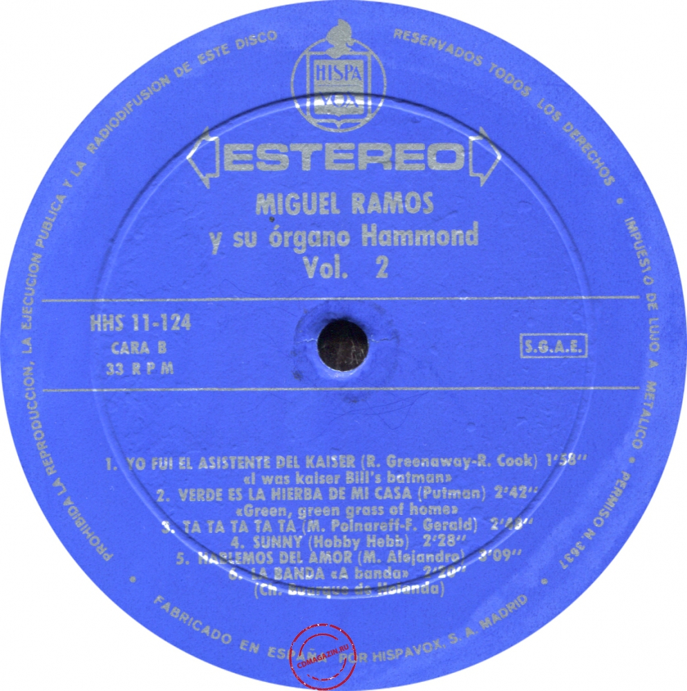 Оцифровка винила: Miguel Ramos (1967) Y Su Organo Hammond Vol. 2 Оцифровка винила: Miguel Ramos (1967) Y Su Organo Hammond Vol. 2
