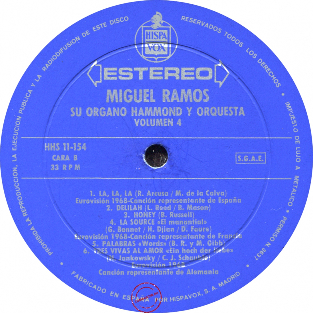 Оцифровка винила: Miguel Ramos (1968) Y Su Organo Hammond Vol. 4 Оцифровка винила: Miguel Ramos (1968) Y Su Organo Hammond Vol. 4