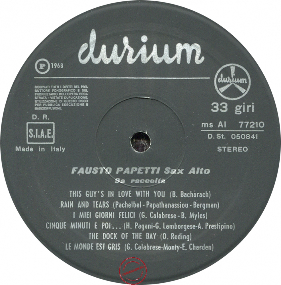 Оцифровка винила: Fausto Papetti (1968) 9a Raccolta Оцифровка винила: Fausto Papetti (1968) 9a Raccolta