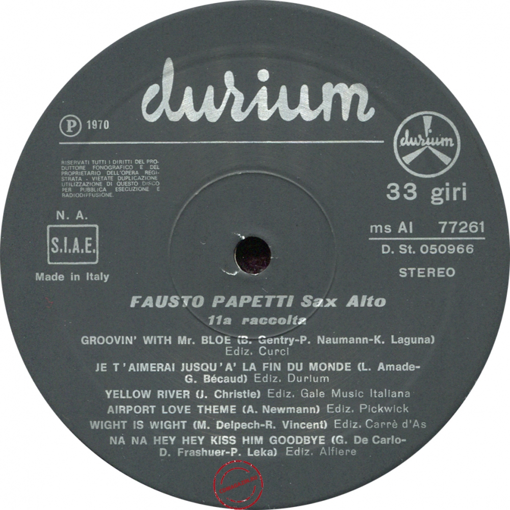 Оцифровка винила: Fausto Papetti (1970) 11a Raccolta