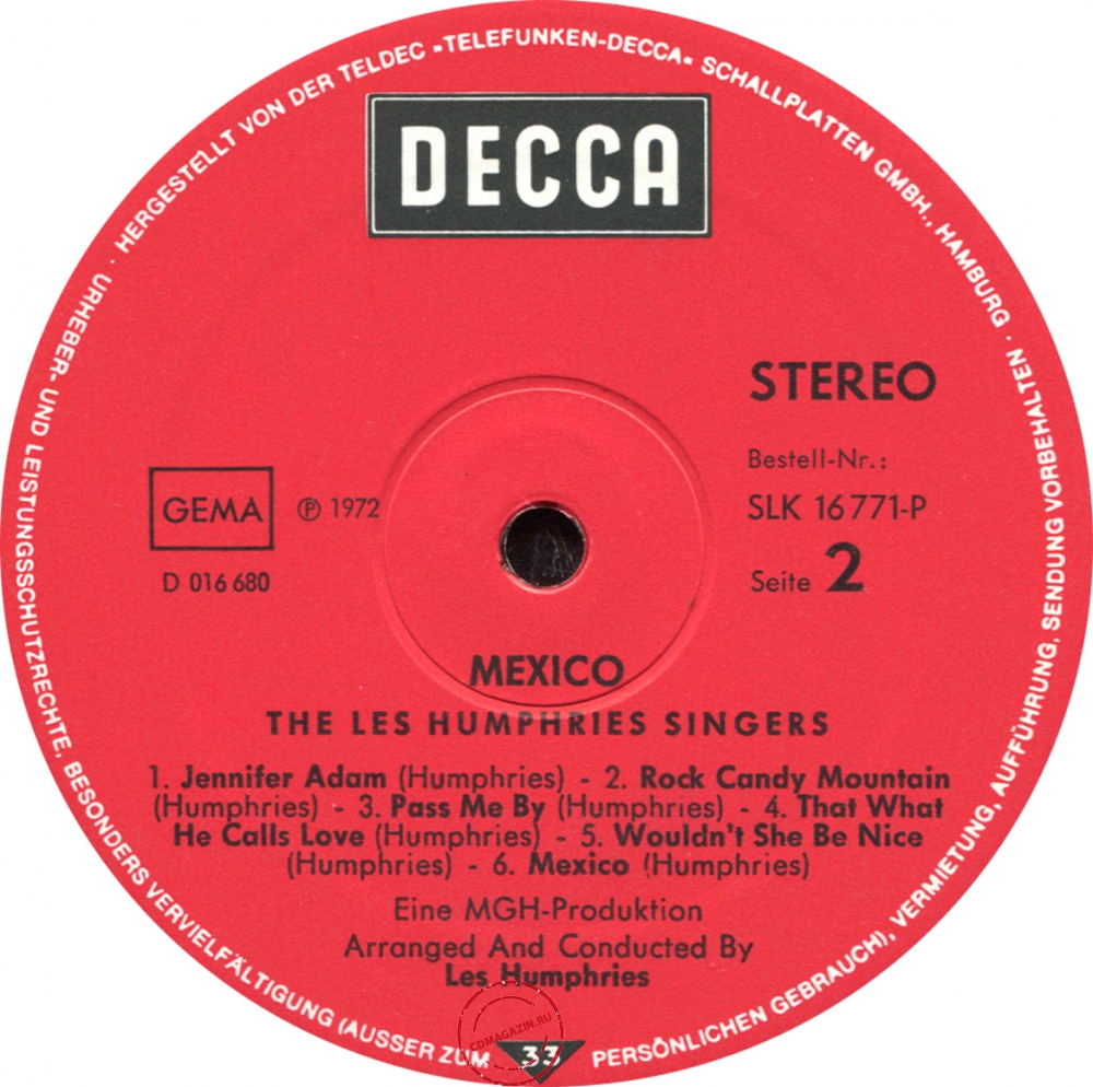 Оцифровка винила: Les Humphries Singers (1972) Mexico