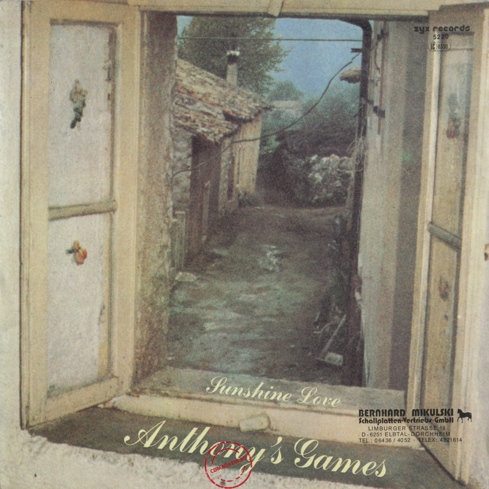 Оцифровка винила: Anthony's Games (1984) Sunshine Love
